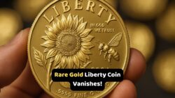 Frenzy Over American Liberty Gold Coin Featuring Sunflower & Bee Design